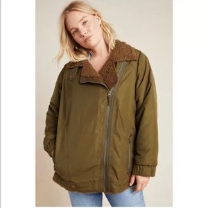 Anthropologie Sherpa lined parka jacket